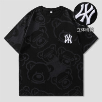 MLB&NY联名纯棉短袖t恤夏季新款潮牌刺绣宽松圆领休闲半袖体恤