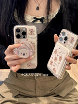 guanview 韩国ins奶萌戴耳机考拉磁吸壳适用iphone15promax手机壳苹果15新款14双层13女12创意11支架保护套软