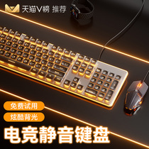 键盘鼠标套装有线薄膜机械笔记本电脑巧克力办公游戏专用静音无声