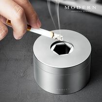 MODERN创意个性潮流烟灰缸不锈钢封闭式带盖防飞灰男礼品刻字定制