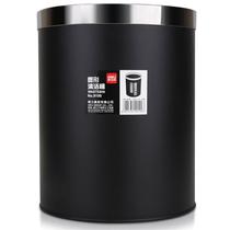 得力9199清洁桶 不锈钢压环纸篓 家用酒店厨房垃圾桶