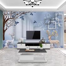2023新款8D电视背景墙壁纸5D立体客厅现代简约影视墙壁画装饰壁布