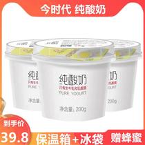 今时代纯酸奶0糖益生菌发酵200g10杯营养健身早餐酸奶赠送蜂蜜包