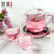 恒温宝玻璃花茶壶耐热保温泡茶茶具家用过滤颜品壶加茶杯套装