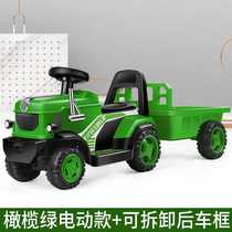 新款儿童电动拖拉机玩具车可坐人男孩遥控越野车带斗四轮双驱动沙