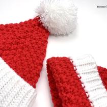 。圣诞节帽子儿童圣诞节装饰毛绒帽礼物成人圣诞老人红色针织毛线