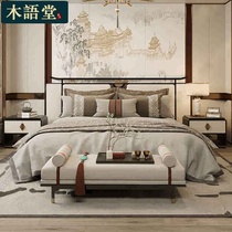 新中式实木床主卧2x2米大床家用高端别墅1.8米双人床样板房间家具