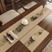 新中式桌旗轻奢高端禅意茶桌垫布茶台茶几吸水茶席中国风长条桌布