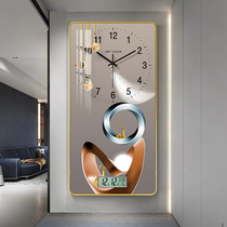 竖版长方形钟表挂钟客厅静音石英钟 家用时尚新时钟挂墙 简约现代