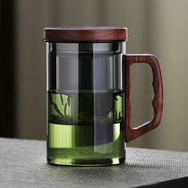 玻璃杯茶杯耐高温茶水分离泡茶杯绿茶办公室个人水杯男士杯子日式