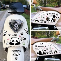 雅迪爱玛电动车贴纸可爱熊猫卡通装饰贴画台铃划痕遮挡防水车身贴