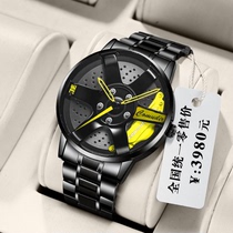 瑞士全自动机芯手表男士学生韩版跑车轮胎防水非机械石英手表