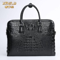 XBELO2023奢侈品泰国鳄鱼骨皮真皮男包双拉公文包精致商务手提包