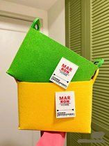毛毡折叠便携桌面收纳盒纯色办公室宿舍家用收纳筐手提简约储物篮