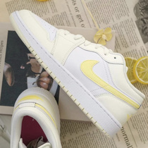 Nike/耐克Air Jordan AJ1 白黄GS大童款复古篮球鞋FV8486-181