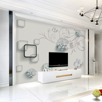 现代简约8d电视背景墙壁纸沙发客厅墙布3D立体壁画时尚大气5d墙纸