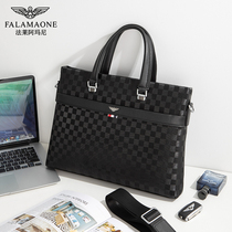 法莱阿玛尼商务男士公文包手提包奢侈品单肩斜挎包休闲背包电脑包