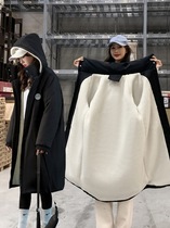 棉服女2021年新款爆款韩版宽松中长款羊羔毛外套学生冬季羽绒棉衣
