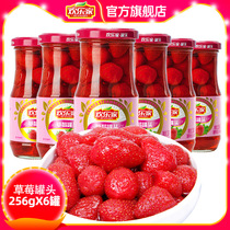 欢乐家草莓罐头256gX6罐新鲜糖水烘焙原料草莓罐头水果整箱