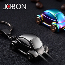 jobon中邦创意小汽车钥匙扣男女韩可爱钥匙链圈多功能带LED灯挂件