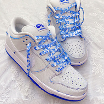 适配AJ1AF1空军一号dunksb青花瓷白蓝创意复古中国风帆布板鞋鞋带