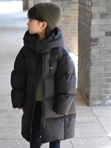 实体店货波拉韩国女男孩小中大童青少年冬装亲子中长款连帽羽绒服