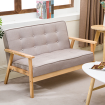 简约实木布艺沙发北欧日式客厅单人双人三人小户型扶手沙发椅家具