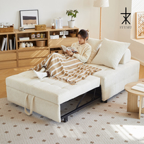三又木奶油风折叠沙发床小户型客厅书房可伸缩布艺单人沙发床两用