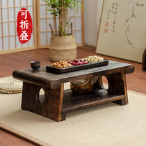 飘窗小桌子茶台实木炕几日式可折叠和室矮桌地桌阳台榻榻米茶桌几