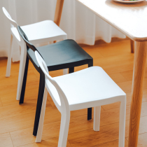 日式家用简约书桌靠背椅子餐厅餐桌餐椅北欧ins加厚塑料高脚凳子