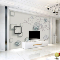 现代简约8d电视背景墙壁纸2022客厅墙布3D立体壁画时尚大气5d墙纸