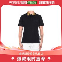 香港直邮潮奢 Versace 男士黑色衬衫领polo衫