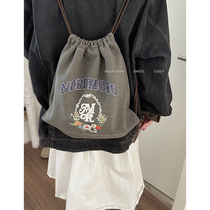 韩国小众休闲双肩包包女2023新款时尚百搭学生背包出游旅行双肩包
