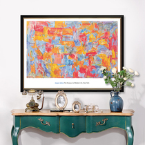 美式轻浮挂画客厅沙发玄关壁画装饰画抽象名画 Jasper Johns Map