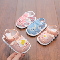 婴儿凉鞋6到12个月男女宝宝软底步前布鞋学步透气鞋子棉布7八夏季