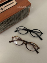 知识分子眼镜~书呆子眼镜玳瑁棕色椭圆形防蓝光眼镜框平光眼镜