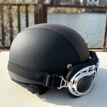 3C认证四季情侣电动摩托车骑行轻便头盔复古踏板机半盔复古安全帽