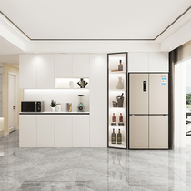 轻奢餐边柜酒柜一体靠墙客厅现代简约嵌入式冰箱柜储物柜厨房高柜