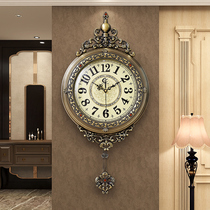 2024新款欧式复古轻奢客厅家用挂钟美式钟表大气挂表高档挂墙时钟