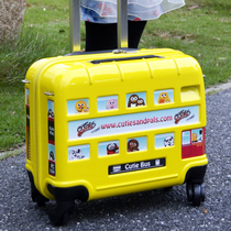 新款伦敦巴士万向轮汽车16寸儿童拉杆箱18寸男女孩行李箱旅行包品