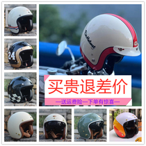 EVO台湾复古头盔哈雷摩托车骑行带镜片3/4半盔踏板男女电动车头盔