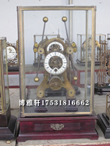 航海钟高座纯铜机械蚱蜢钟铜框架玻璃罩仿古董宫廷趣味台钟