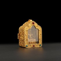 尼泊尔工艺黄铜嘎乌盒子随身佛文殊黄财神地藏观音鎏金小佛像吊坠