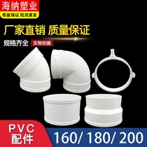 PVC油烟机烟管配件180×160变径大小头硬管180mm直接排烟排风直通