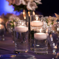 玻璃烛台欧式浪漫烛光晚餐漂浮蜡烛婚礼酒店生日派对水浮蜡烛杯