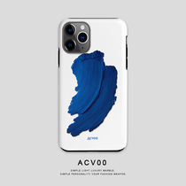Acvoo蓝色油漆iPhone13适用于14Pro双层15全包XR艺术男生12手机壳