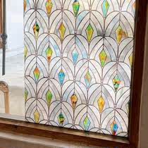凡菲彩绘膜浮雕艺术窗户中式玻璃贴纸蒂凡尼法式复古装饰贴膜