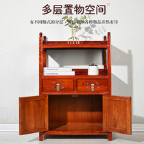 中式茶柜实木茶水柜置物柜客厅边柜储物柜M传统茶水柜台茶叶收纳